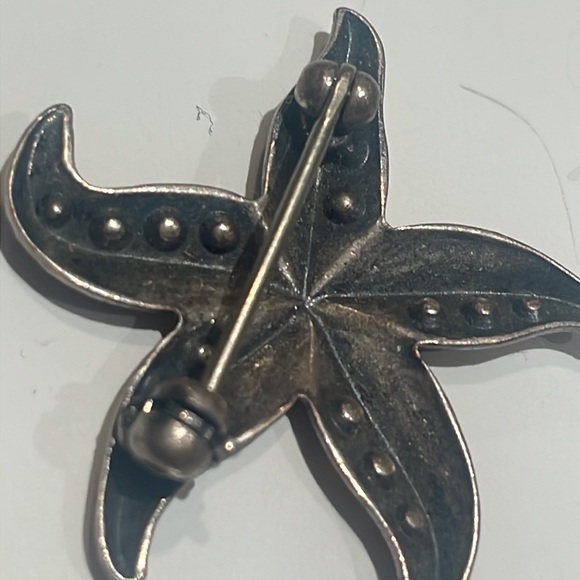 Starfish broach brooch silver gems sparkle jewelry vintage vibes - Picture 4 of 5
